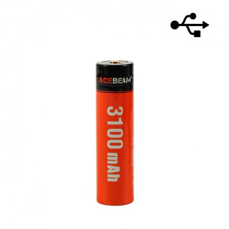 Batteri Acebeam 18650 3100mAh med Usb-C
