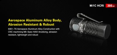 FICKLAMPA EDC KLARUS Mi1C HI CRI NICHIA NVSW219CT 5000K 395 LUMEN INKL BATTERI