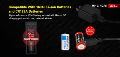 FICKLAMPA EDC KLARUS Mi1C HI CRI NICHIA NVSW219CT 5000K 395 LUMEN INKL BATTERI