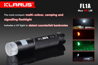 FICKLAMPA KLARUS FL1A, 65 LUMEN