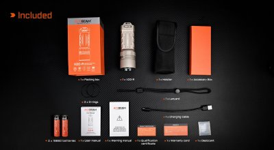 Taktisk söklampa Acebeam X20-R 8 x CREE XP-LR HI 6500K 9000 Lumen Svart