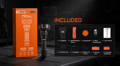 Ficklampa Acebeam P20 mini SFT-60-W 4000 lumen