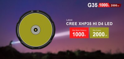 FICKLAMPA KLARUS G35, 2000 LUMEN