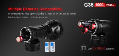 FICKLAMPA KLARUS G35, 2000 LUMEN