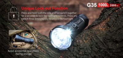 FICKLAMPA KLARUS G35, 2000 LUMEN