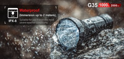 FICKLAMPA KLARUS G35, 2000 LUMEN