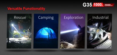 FICKLAMPA KLARUS G35, 2000 LUMEN