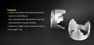 Strike bezel till Klarus XT2CR ver 1