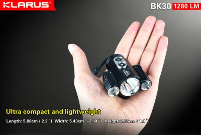 CYKELLAMPA KLARUS BK30, 1280 LUMEN