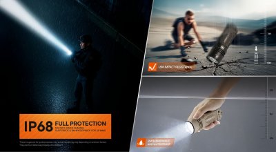 Taktisk söklampa Acebeam X20-R 8 x CREE XP-LR HI 6500K 9000 Lumen Desert