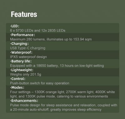 Campinglampa Klarus CL3 Tent Lantern Night Light