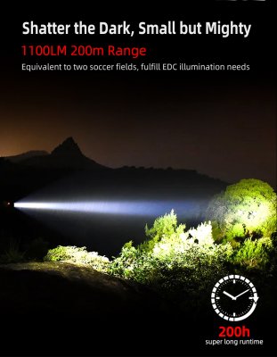 Ficklampa Klarus EC20 edc max 1100 lumen