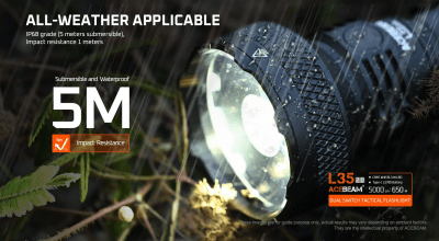 Ficklampa Acebeam L35 2.0 5000 lumen 6500K orange