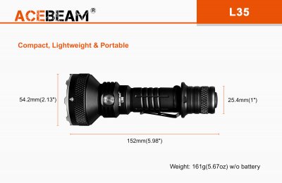 Stark ficklampa Acebeam L35 5000k 5000 lumen
