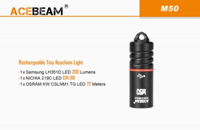 Nyckelringslampa Acebeam M50 Osram 120 lumen