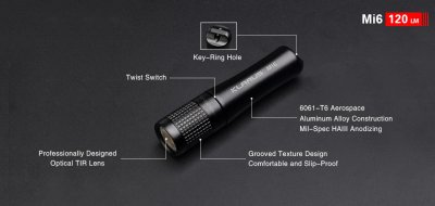 FICKLAMPA KLARUS MI6 120 LUMEN MINI EDC NYCKELRINGSLAMPA
