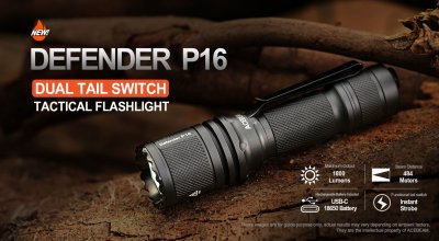 Ficklampa Acebeam P16 Defender 1800 lumen
