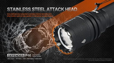 Ficklampa Acebeam P16 Defender 1800 lumen