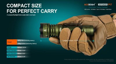 Stark ficklampa Acebeam P17 4900 lumen OD green