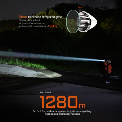Ficklampa Acebeam P20 SFT-90X max 5600 lumen 1454m Micro-Arc-Oxidation