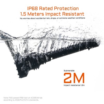 Ficklampa Acebeam P20 SFT-90X max 5600 lumen 1454m Micro-Arc-Oxidation