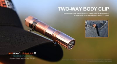 Ficklampa Acebeam Pokelit koppar 500 lumen