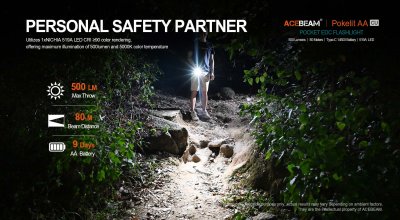 Ficklampa Acebeam Pokelit koppar 500 lumen